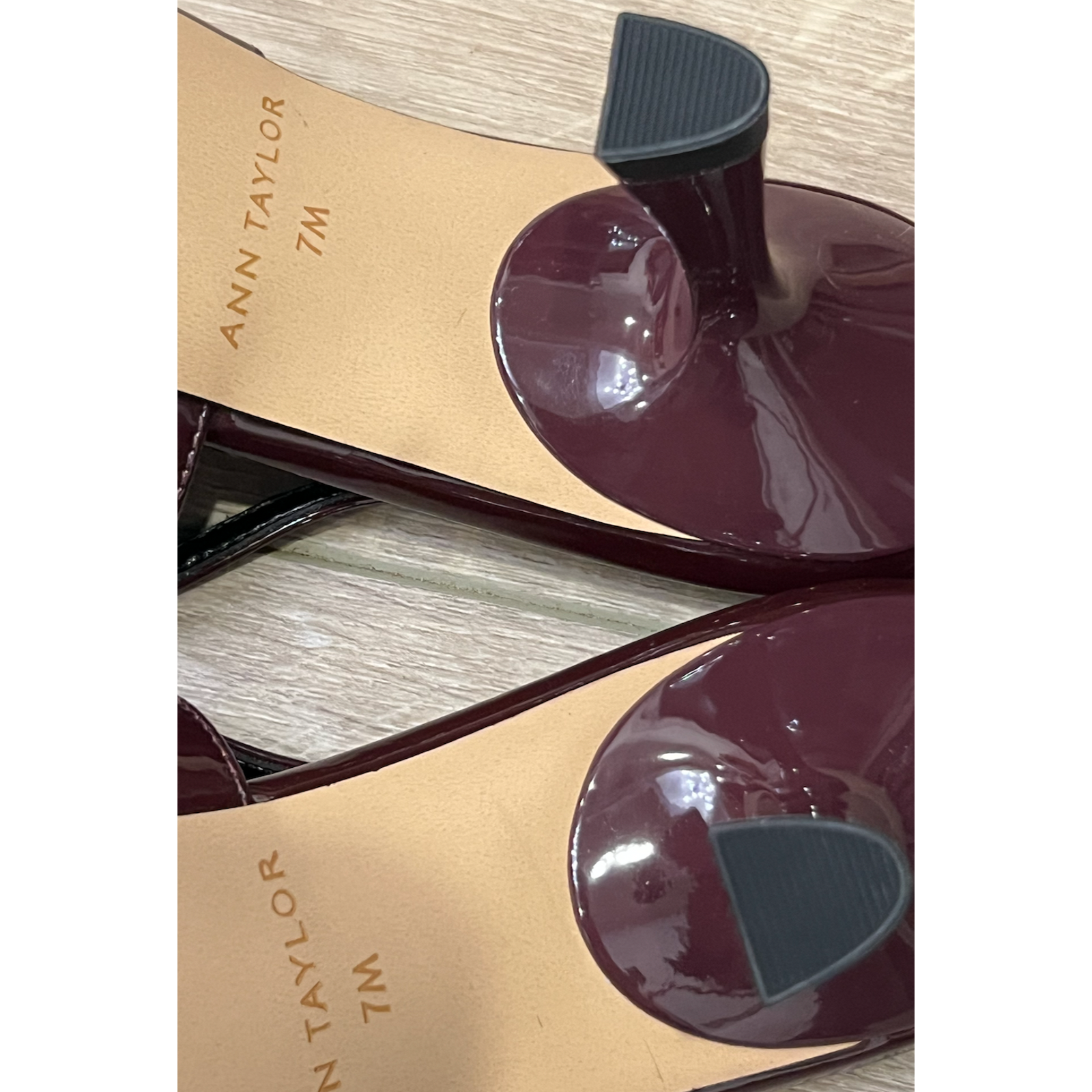 Ann Taylor Midnight Grape Buckle Strap Patent Slingback Pumps High Heels Shoes 7 — image 6 of 7
